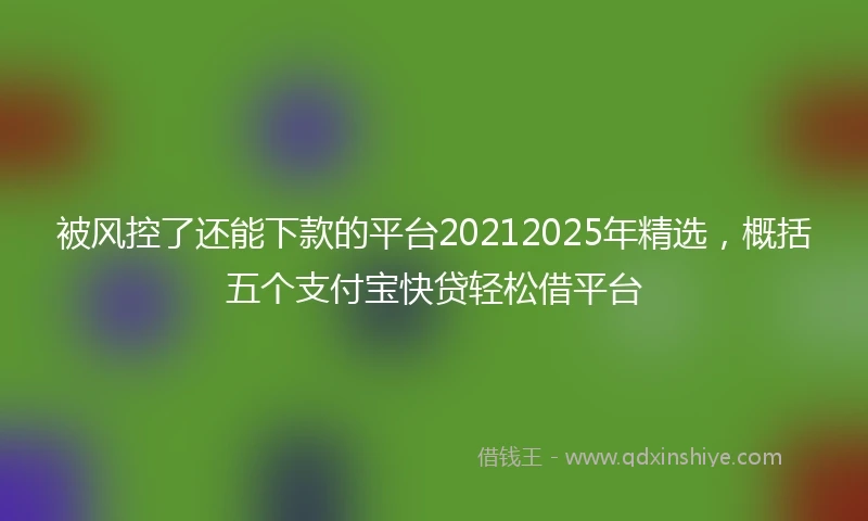 被风控了还能下款的平台20212025年精选，概括五个支付宝快贷轻松借平台