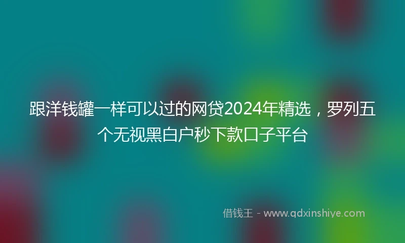 跟洋钱罐一样可以过的网贷2024年精选，罗列五个无视黑白户秒下款口子平台