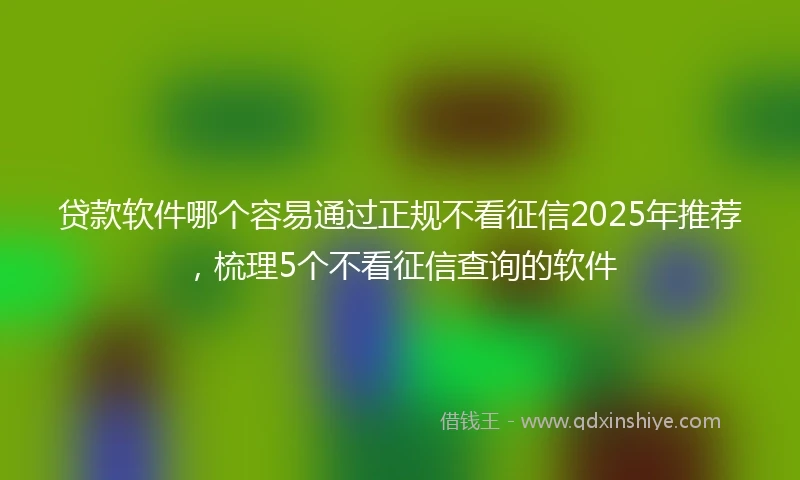贷款软件哪个容易通过正规不看征信2025年推荐，梳理5个不看征信查询的软件