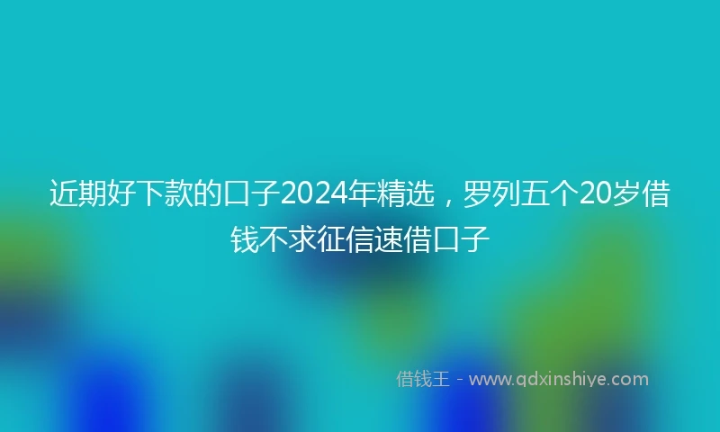 近期好下款的口子2024年精选，罗列五个20岁借钱不求征信速借口子
