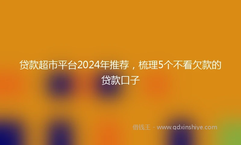 贷款超市平台2024年推荐，梳理5个不看欠款的贷款口子