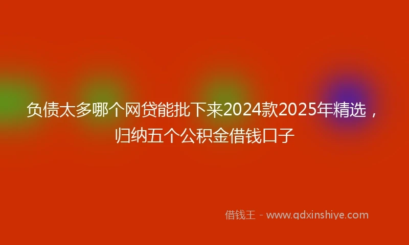 负债太多哪个网贷能批下来2024款2025年精选，归纳五个公积金借钱口子