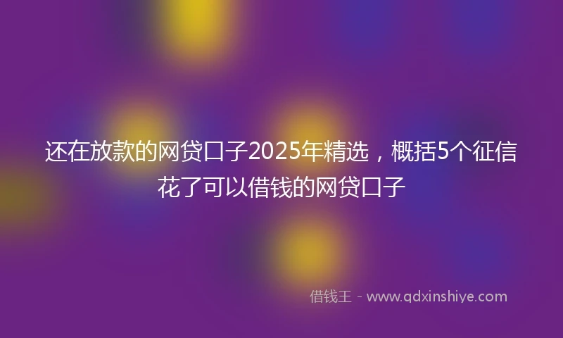 还在放款的网贷口子2025年精选，概括5个征信花了可以借钱的网贷口子