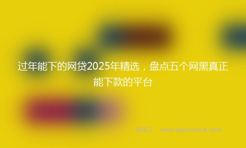 过年能下的网贷2025年精选，盘点五个网黑真正能下款的平台