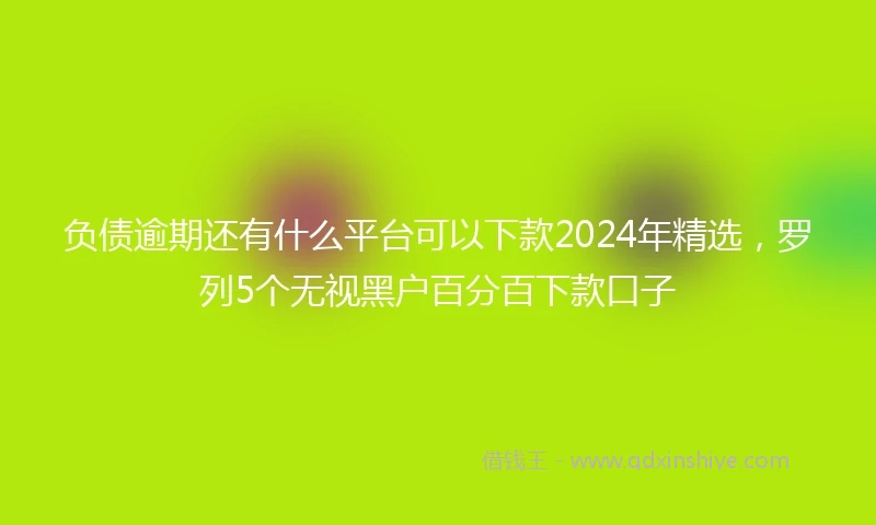 负债逾期还有什么平台可以下款2024年精选，罗列5个无视黑户百分百下款口子