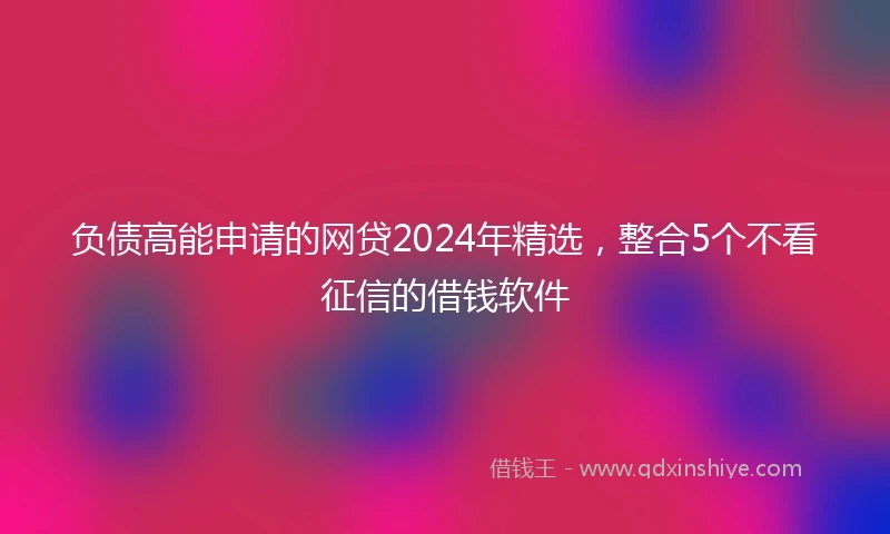 负债高能申请的网贷2024年精选，整合5个不看征信的借钱软件