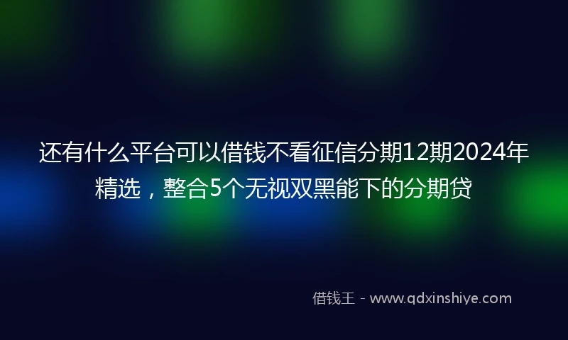 还有什么平台可以借钱不看征信分期12期2024年精选，整合5个无视双黑能下的分期贷