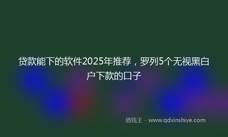 贷款能下的软件2025年推荐，罗列5个无视黑白户下款的口子