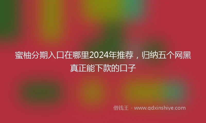 蜜柚分期入口在哪里2024年推荐，归纳五个网黑真正能下款的口子