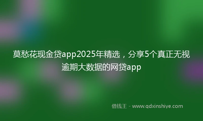莫愁花现金贷app2025年精选，分享5个真正无视逾期大数据的网贷app
