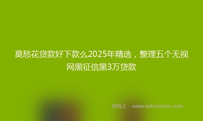 莫愁花贷款好下款么2025年精选，整理五个无视网黑征信黑3万贷款