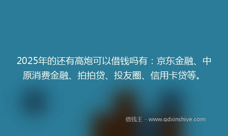 2025年的还有高炮可以借钱吗有：京东金融、中原消费金融、拍拍贷、投友圈、信用卡贷等。
