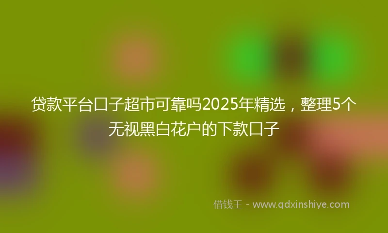 贷款平台口子超市可靠吗2025年精选，整理5个无视黑白花户的下款口子