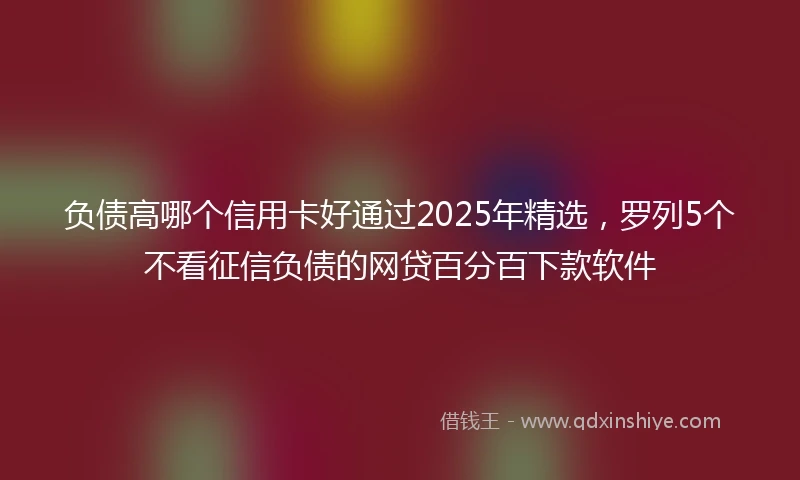 负债高哪个信用卡好通过2025年精选，罗列5个不看征信负债的网贷百分百下款软件
