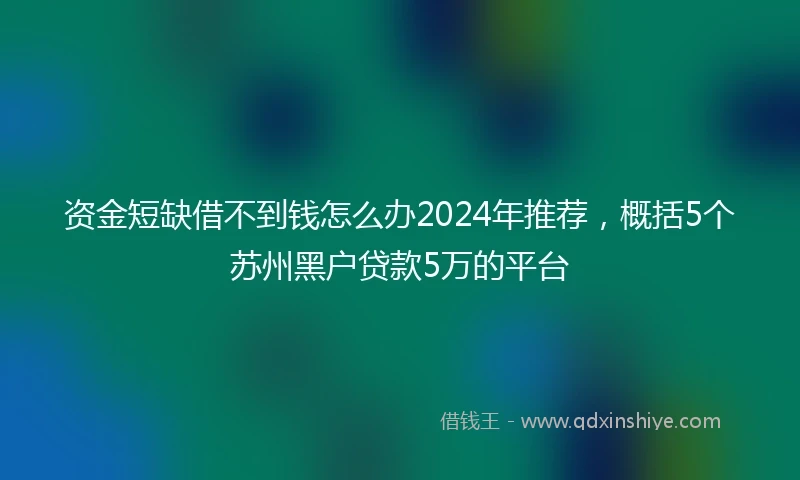 资金短缺借不到钱怎么办2024年推荐，概括5个苏州黑户贷款5万的平台