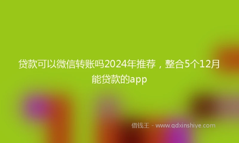 贷款可以微信转账吗2024年推荐，整合5个12月能贷款的app