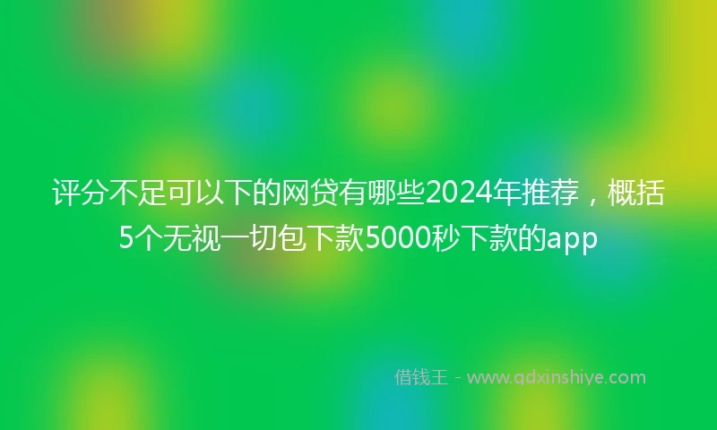 评分不足可以下的网贷有哪些2024年推荐，概括5个无视一切包下款5000秒下款的app