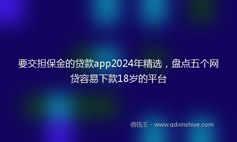 要交担保金的贷款app2024年精选，盘点五个网贷容易下款18岁的平台
