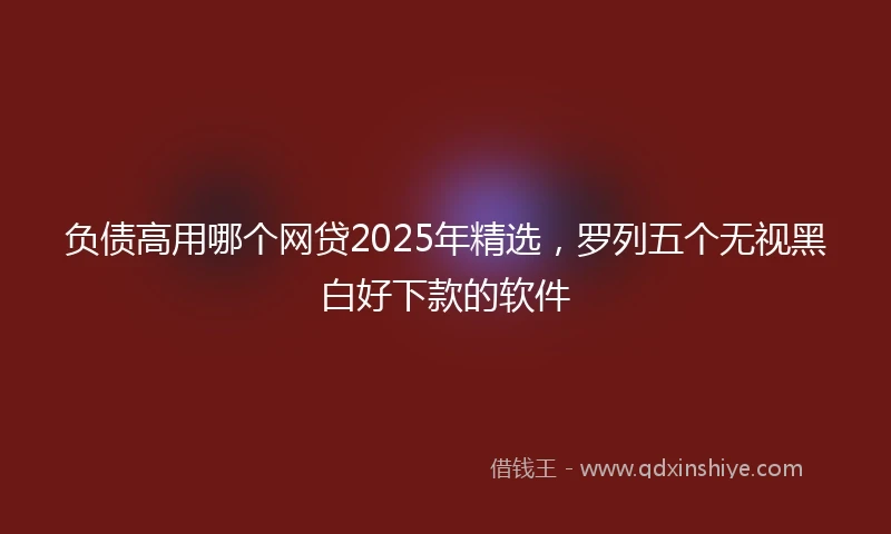 负债高用哪个网贷2025年精选，罗列五个无视黑白好下款的软件