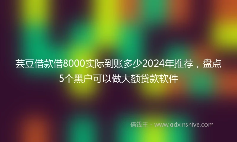 芸豆借款借8000实际到账多少2024年推荐，盘点5个黑户可以做大额贷款软件