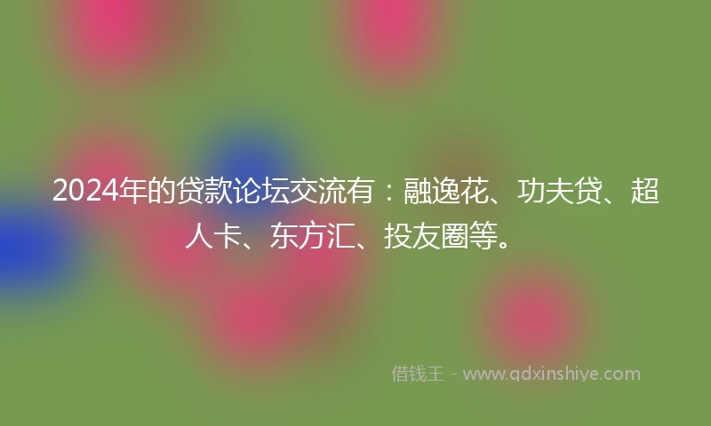 2024年的贷款论坛交流有：融逸花、功夫贷、超人卡、东方汇、投友圈等。