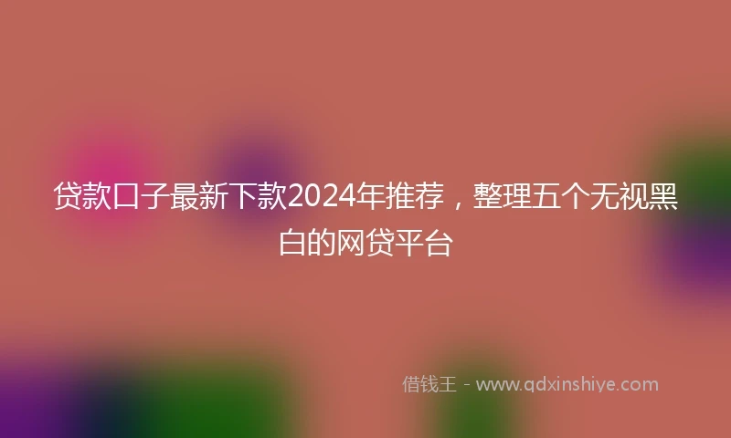 贷款口子最新下款2024年推荐，整理五个无视黑白的网贷平台