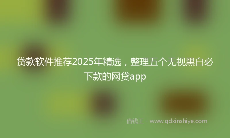 贷款软件推荐2025年精选，整理五个无视黑白必下款的网贷app