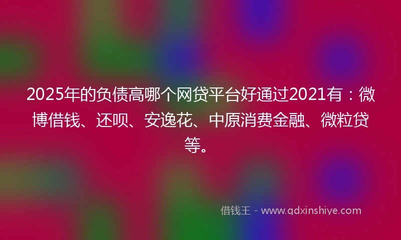 2025年的负债高哪个网贷平台好通过2021有：微博借钱、还呗、安逸花、中原消费金融、微粒贷等。