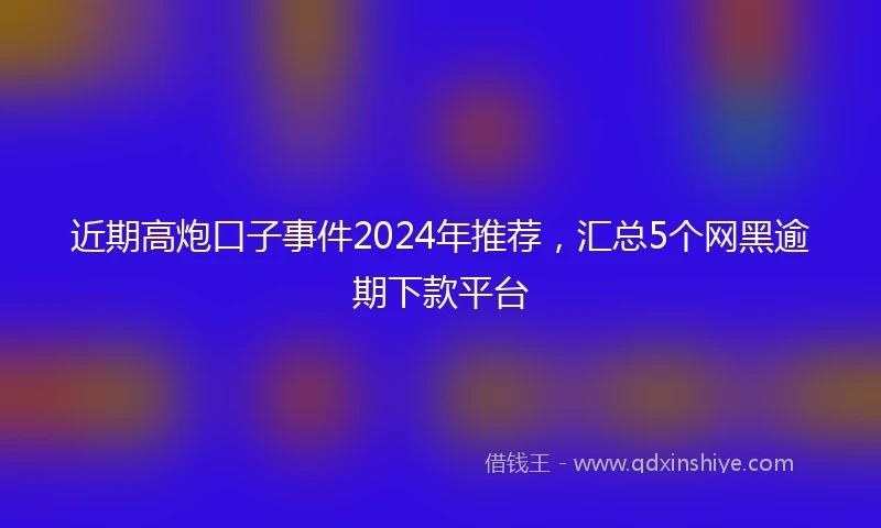 近期高炮口子事件2024年推荐，汇总5个网黑逾期下款平台