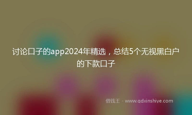 讨论口子的app2024年精选，总结5个无视黑白户的下款口子