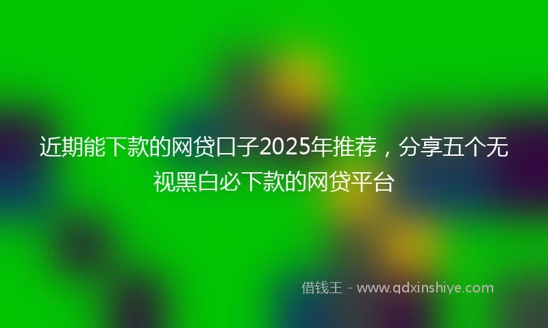 近期能下款的网贷口子2025年推荐，分享五个无视黑白必下款的网贷平台