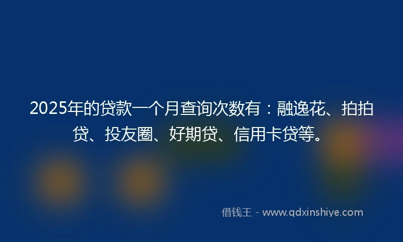 2025年的贷款一个月查询次数有：融逸花、拍拍贷、投友圈、好期贷、信用卡贷等。