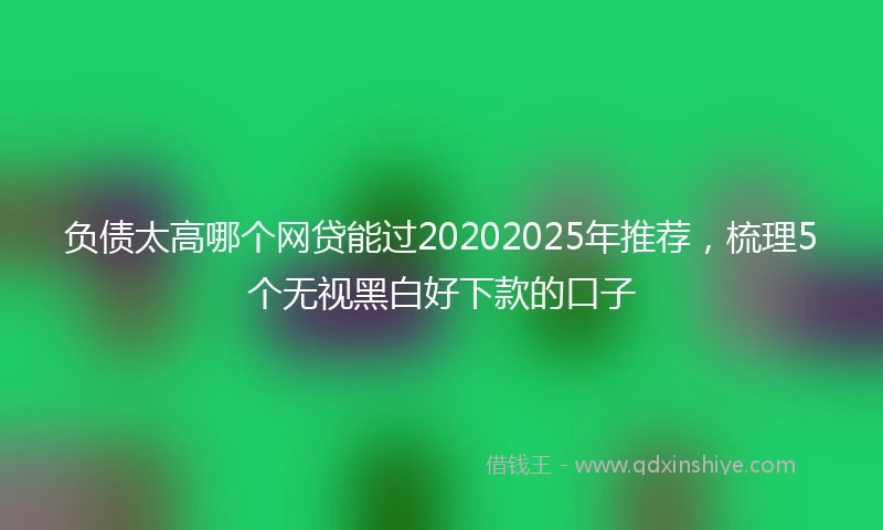 负债太高哪个网贷能过20202025年推荐，梳理5个无视黑白好下款的口子