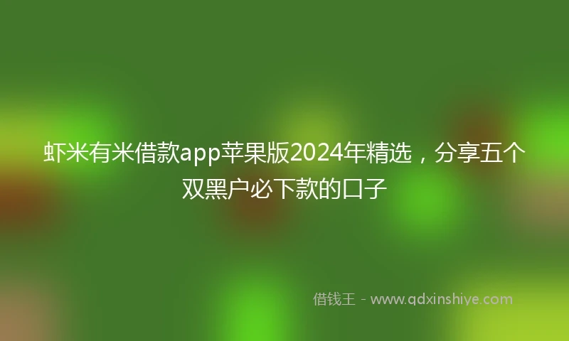 虾米有米借款app苹果版2024年精选，分享五个双黑户必下款的口子