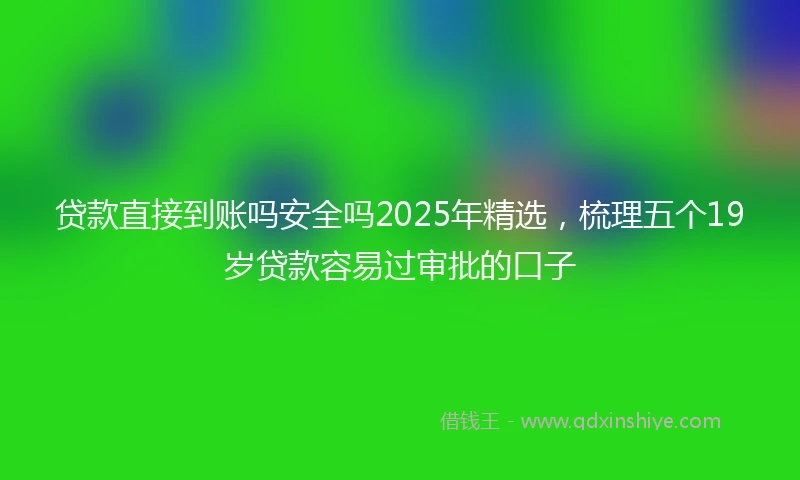 贷款直接到账吗安全吗2025年精选，梳理五个19岁贷款容易过审批的口子
