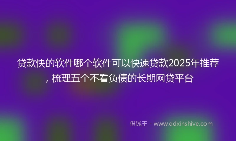 贷款快的软件哪个软件可以快速贷款2025年推荐,梳理五个不看负债的长期网贷平台