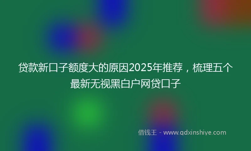 贷款新口子额度大的原因2025年推荐，梳理五个最新无视黑白户网贷口子