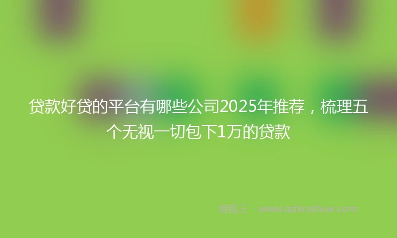贷款好贷的平台有哪些公司2025年推荐,梳理五个无视一切包下1万的贷款