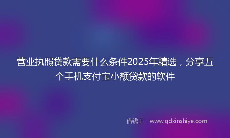 营业执照贷款需要什么条件2025年精选，分享五个手机支付宝小额贷款的软件