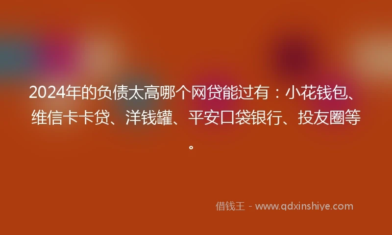 2024年的负债太高哪个网贷能过有：小花钱包、维信卡卡贷、洋钱罐、平安口袋银行、投友圈等。