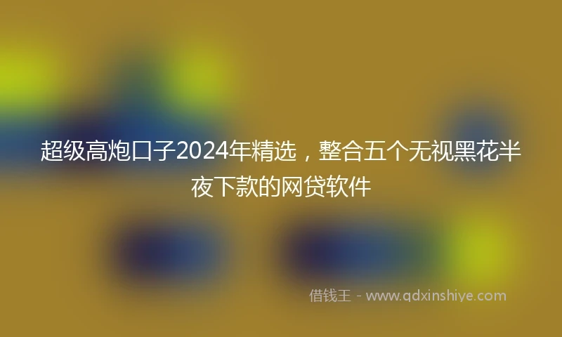 超级高炮口子2024年精选，整合五个无视黑花半夜下款的网贷软件