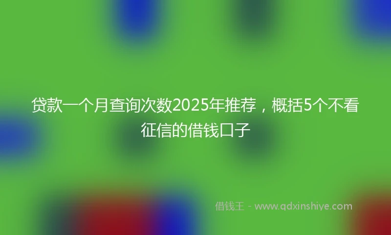 贷款一个月查询次数2025年推荐，概括5个不看征信的借钱口子