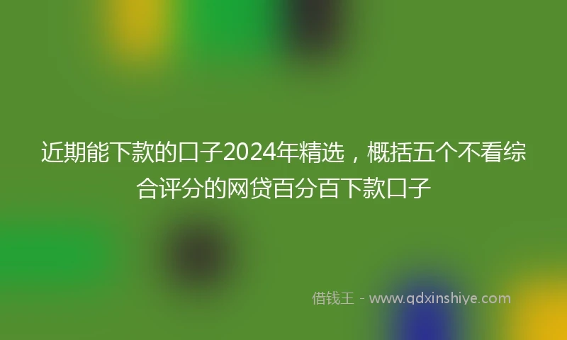 近期能下款的口子2024年精选，概括五个不看综合评分的网贷百分百下款口子