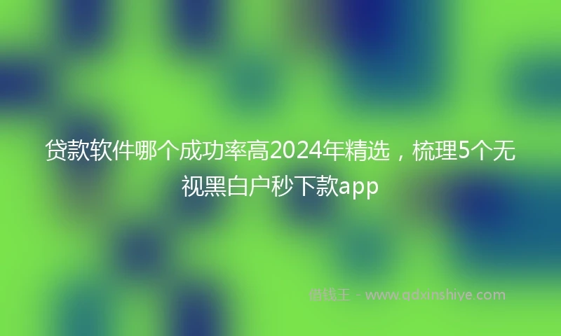 贷款软件哪个成功率高2024年精选，梳理5个无视黑白户秒下款app