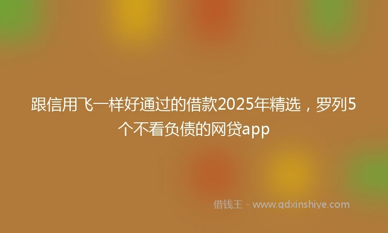 跟信用飞一样好通过的借款2025年精选，罗列5个不看负债的网贷app