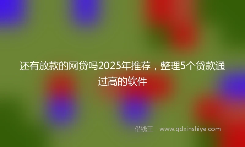 还有放款的网贷吗2025年推荐，整理5个贷款通过高的软件