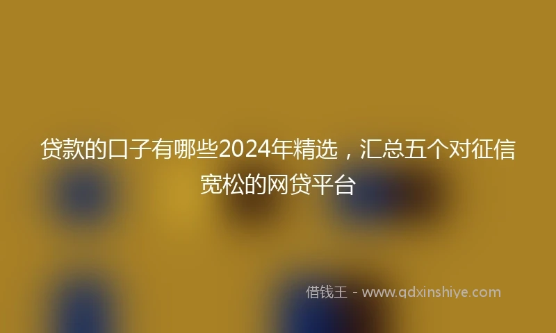 贷款的口子有哪些2024年精选，汇总五个对征信宽松的网贷平台