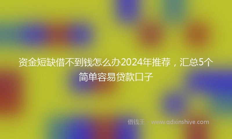 资金短缺借不到钱怎么办2024年推荐，汇总5个简单容易贷款口子