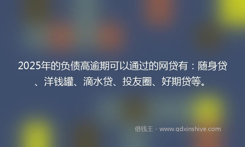 2025年的负债高逾期可以通过的网贷有：随身贷、洋钱罐、滴水贷、投友圈、好期贷等。
