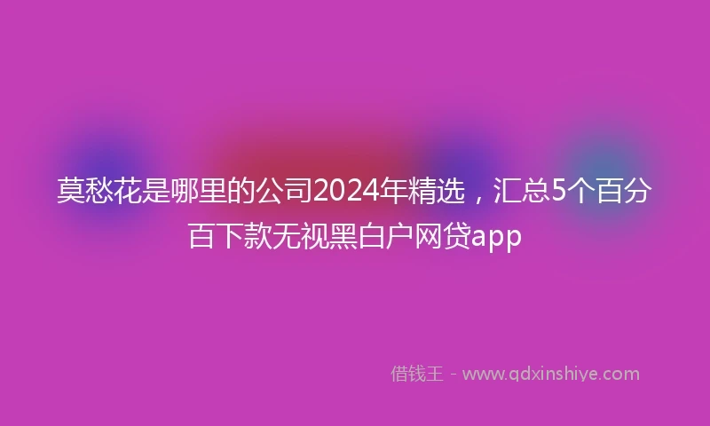 莫愁花是哪里的公司2024年精选，汇总5个百分百下款无视黑白户网贷app